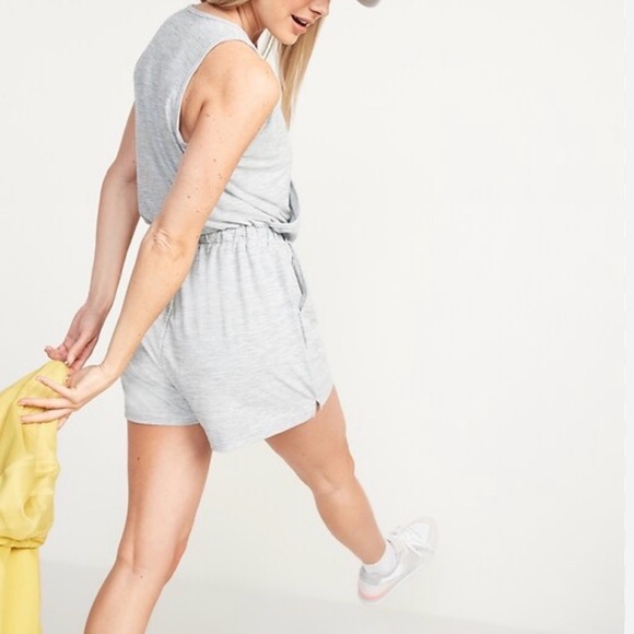 Old Navy Active Heather Gray Romper - Picture 3 of 14